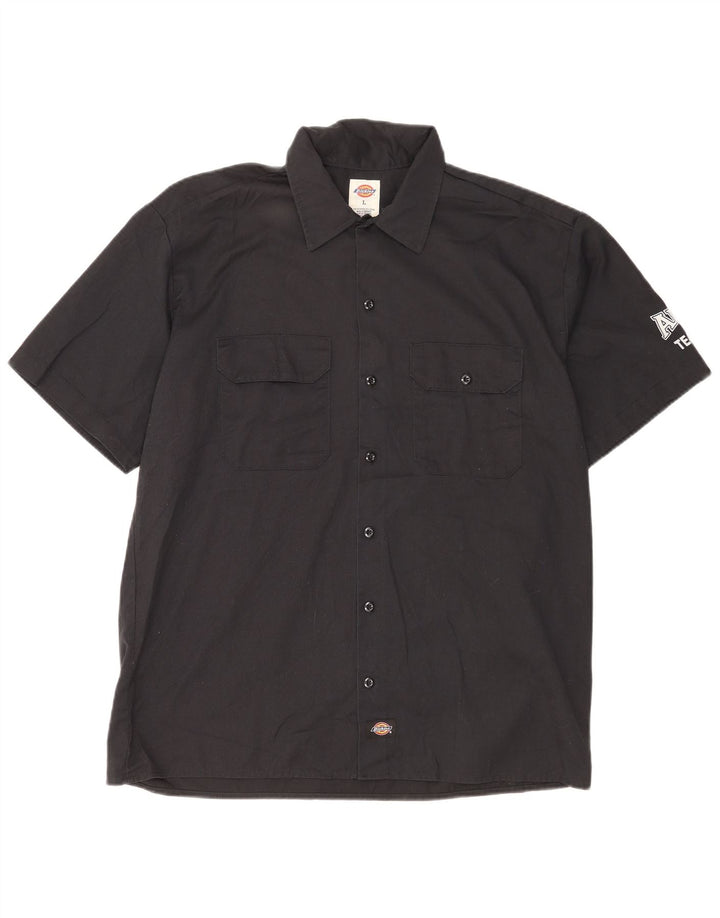 DICKIES Herre grafisk kortærmet skjorte Stor sort bomuld