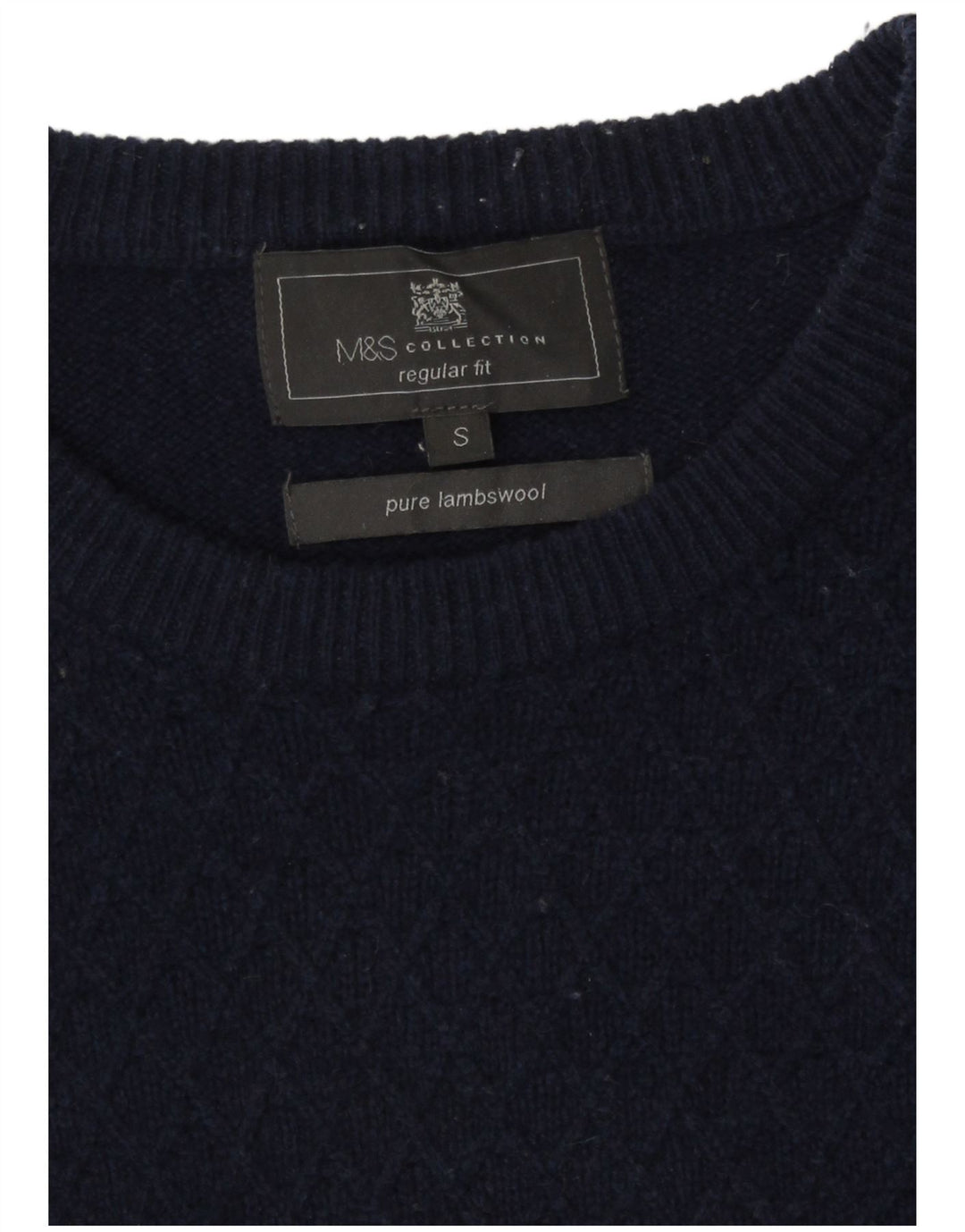 Marks & Spencer Herre Regular Fit Jumper Sweater med rund hals lille marineblå