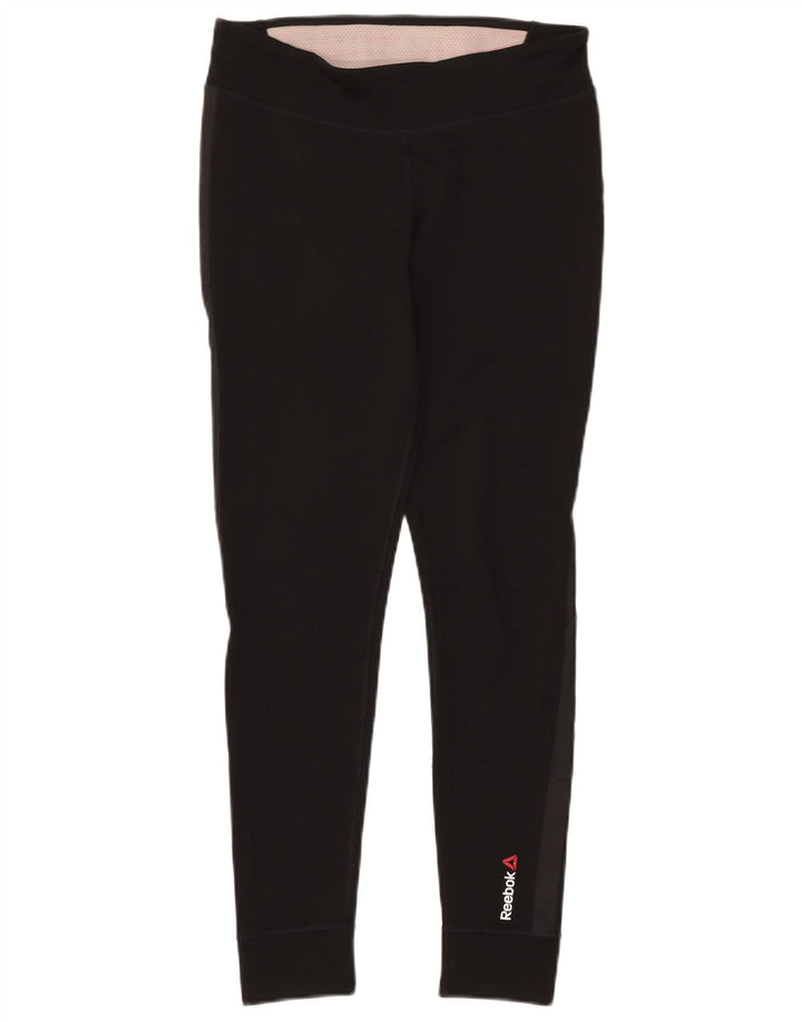 REEBOK Womens Leggings UK 8/10 Small  Black
