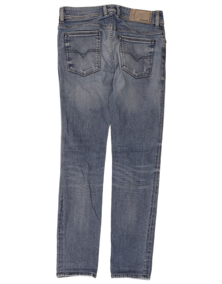 DIESEL Dame Distressed Slim Jeans W29 L29 Blå Bomuld
