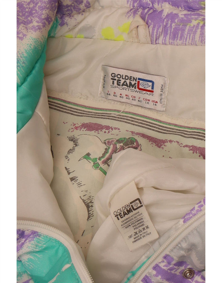 Golden Team Dame Ski Jumpsuit IT 44 Medium Lilla Colourblock Polyamid