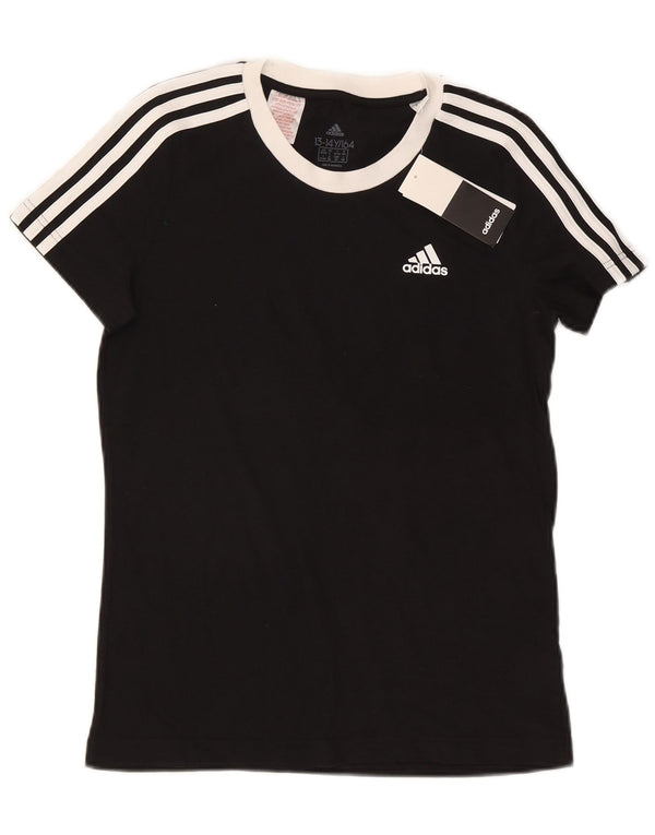 Adidas Boys T-Shirt Top 13-14 år Sort Bomuld
