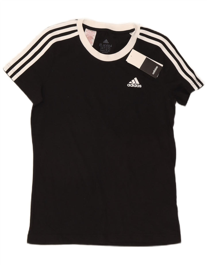 Adidas Boys T-Shirt Top 13-14 år Sort Bomuld