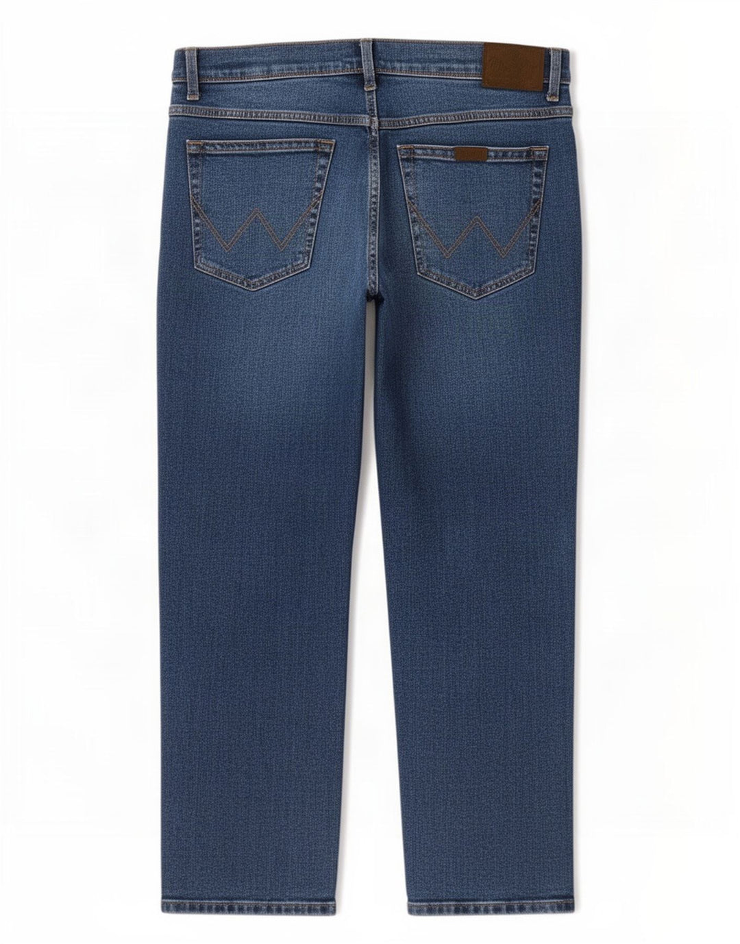 Wrangler Herre Regular Straight Jeans W42 L27 Blå Bomuld