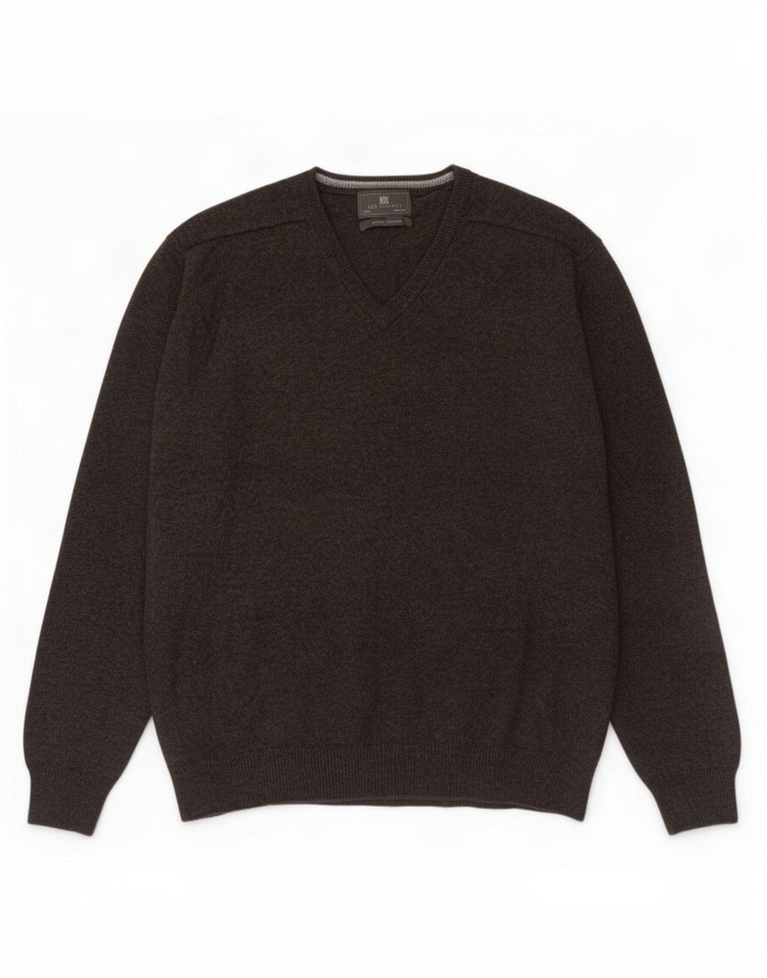 Marks & Spencer Herre Regular Fit V-hals sweater 3XL brun uld