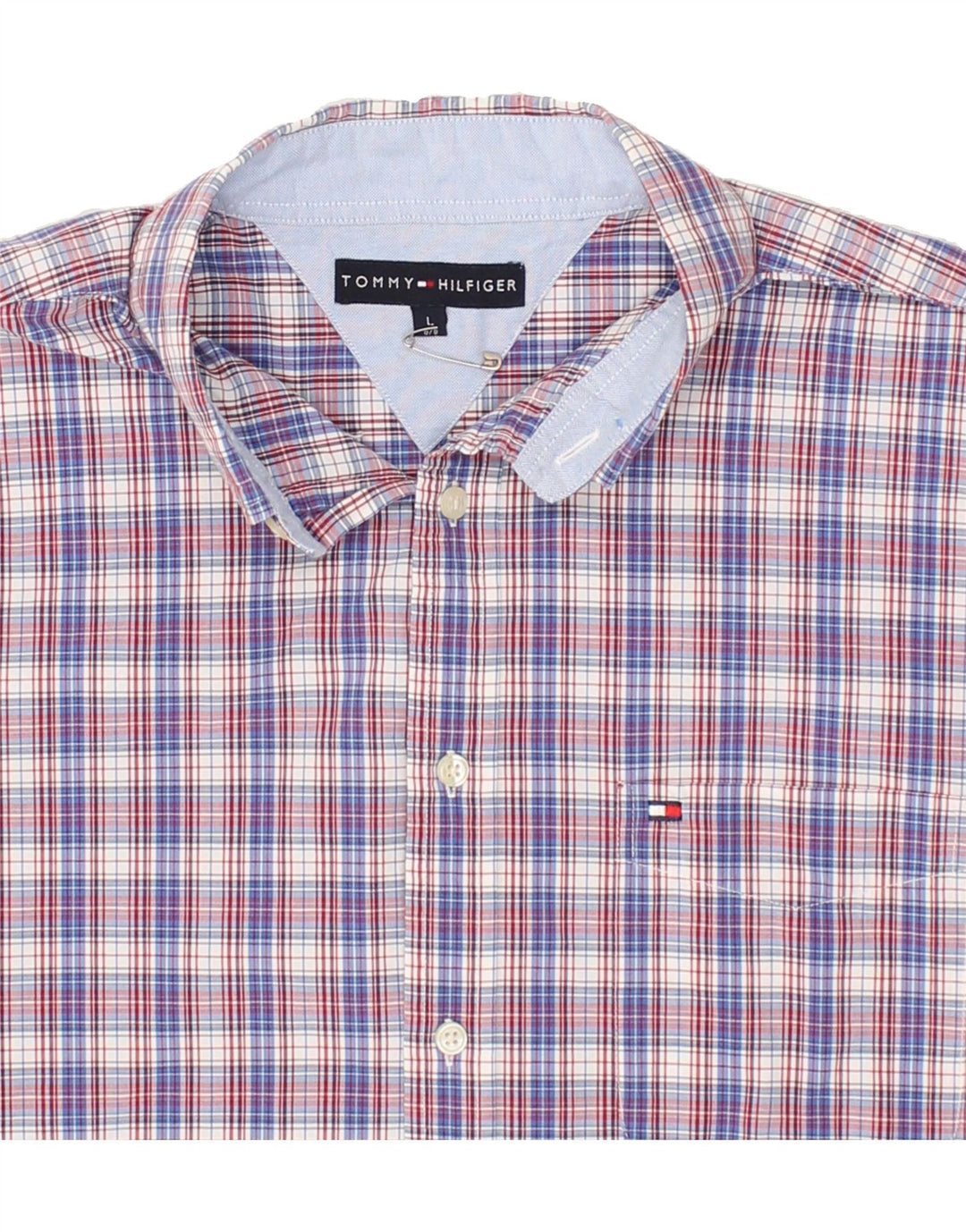 TOMMY HILFIGER Mens Shirt Large Multicoloured Check Cotton | Vintage Tommy Hilfiger | Thrift | Second-Hand Tommy Hilfiger | Used Clothing | Messina Hembry 