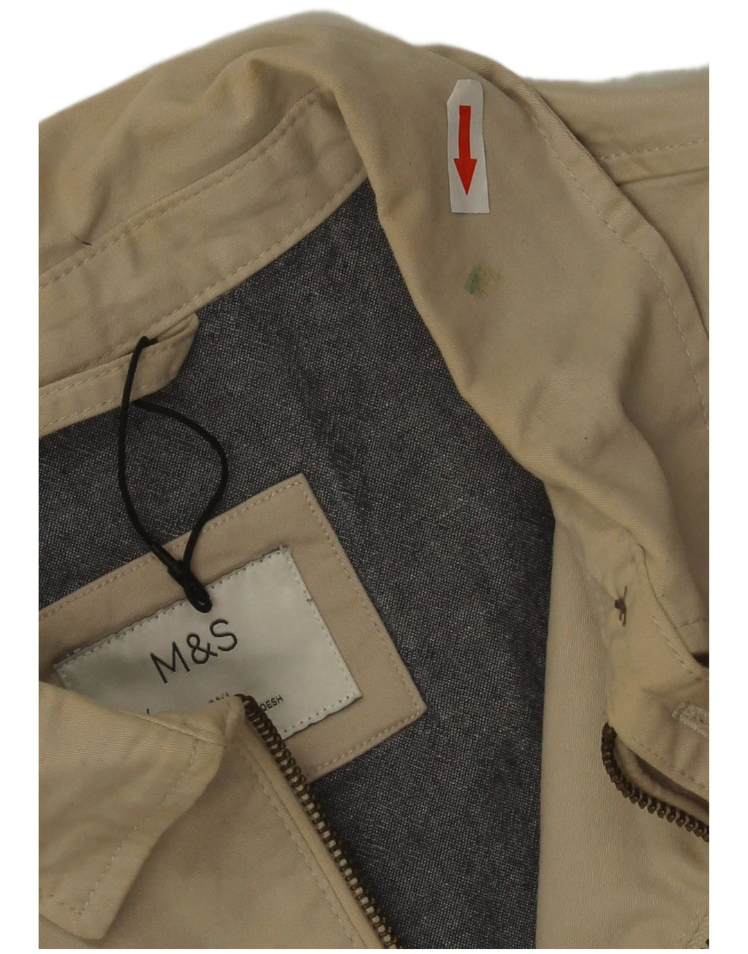 Marks & Spencer Herre Bomber Jacket UK 44 2XL Beige Bomuld
