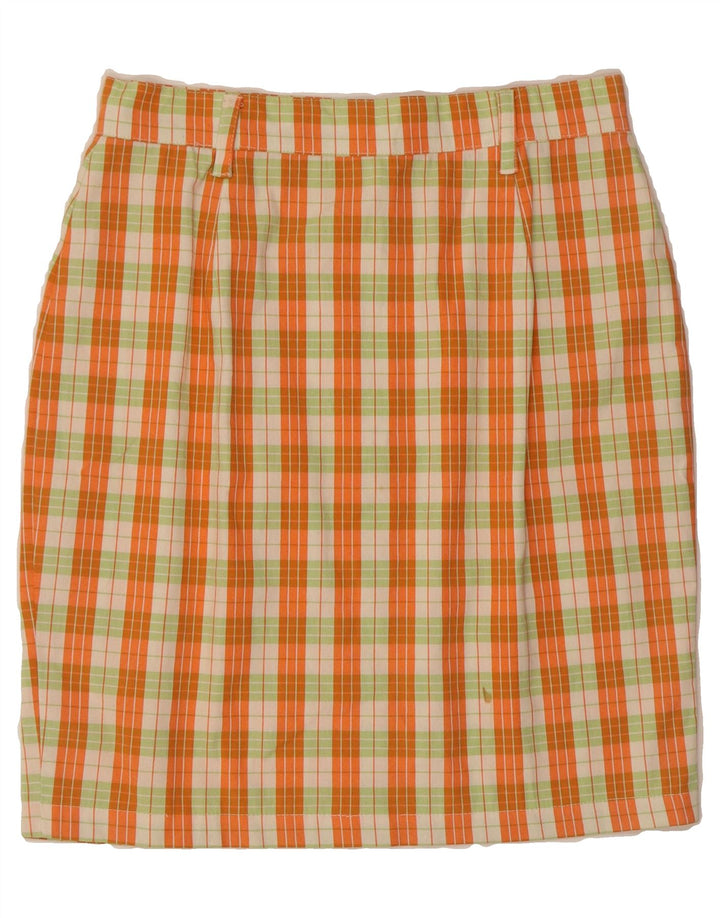 LAURA BIAGIOTTI Womens Pencil Skirt IT 44 Medium W30  Orange Check Vintage Laura Biagiotti and Second-Hand Laura Biagiotti from Messina Hembry 