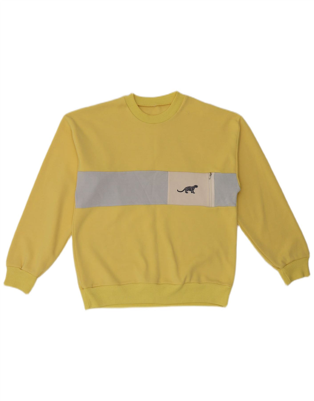 Vintage sweatshirt til mænd, lille gul farveblok