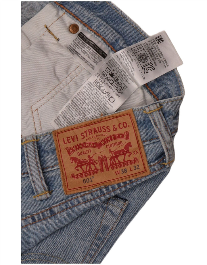 Levi's Herre 501 Straight Jeans W38 L29 Blå Bomuld