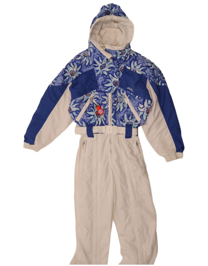 Ellesse Dame Hætte Oversized Ski Jumpsuit IT 40 Small White Floral