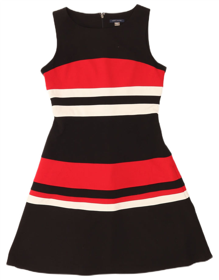 Tommy Hilfiger Dame Ærmeløs A-Line Kjole US 8 Medium Sort Stribet