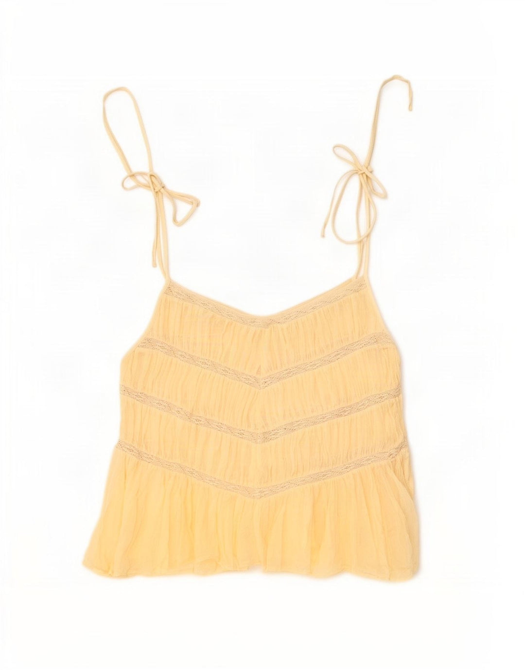 Zara Dame Cami Top UK 12 Medium Beige Bomuld