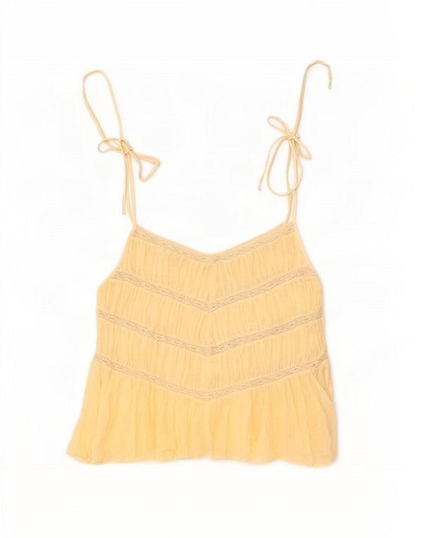 Zara Dame Cami Top UK 12 Medium Beige Bomuld