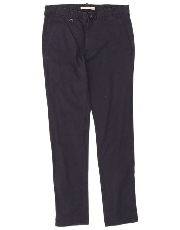 Zara Herre Slim Fit Chino Bukser EU 40 Medium W31 L30 Marineblå Bomuld
