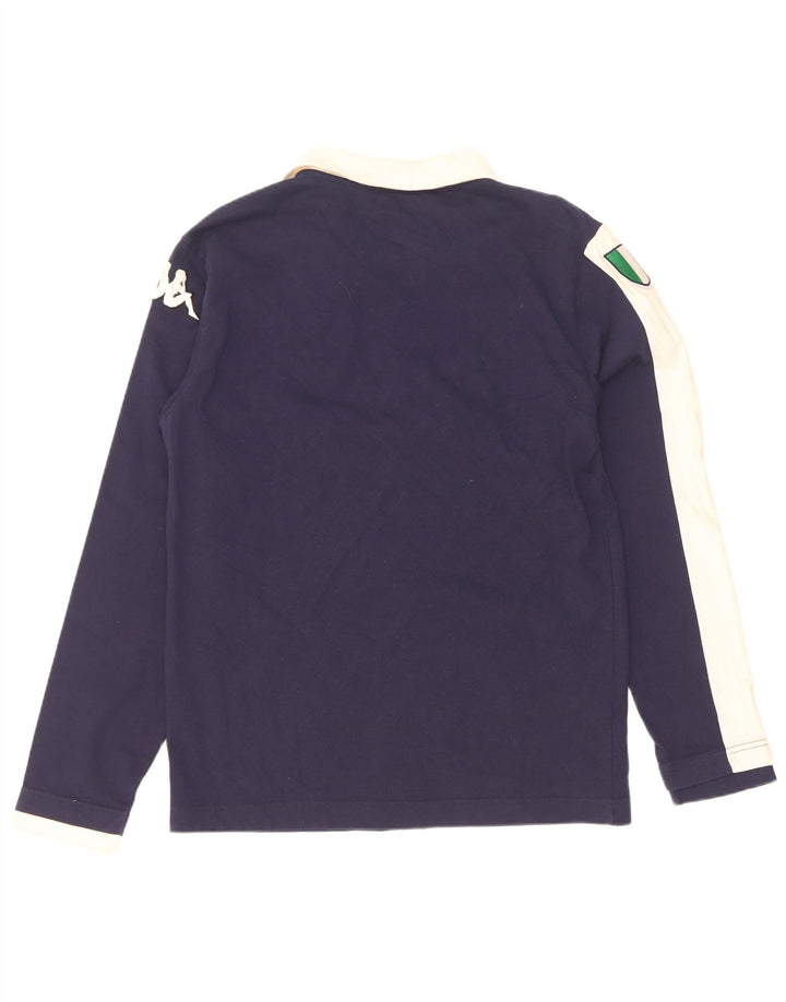 Kappa Herre Grafisk Rugby Polo Shirt Medium Navy Blue Colourblock