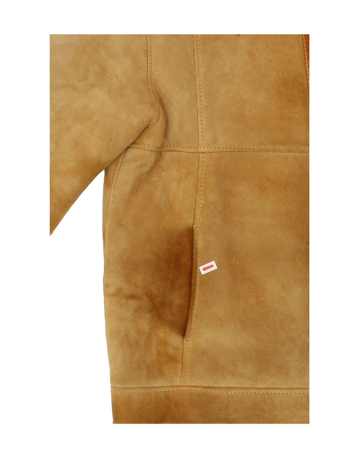 VINTAGE Herre Shearling Jacket UK 36 Small Beige Shearling