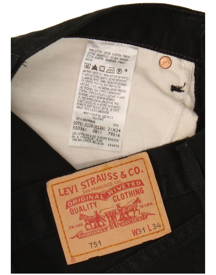 Levi's Herre 751 Straight Jeans W31 L34 Sort Bomuld