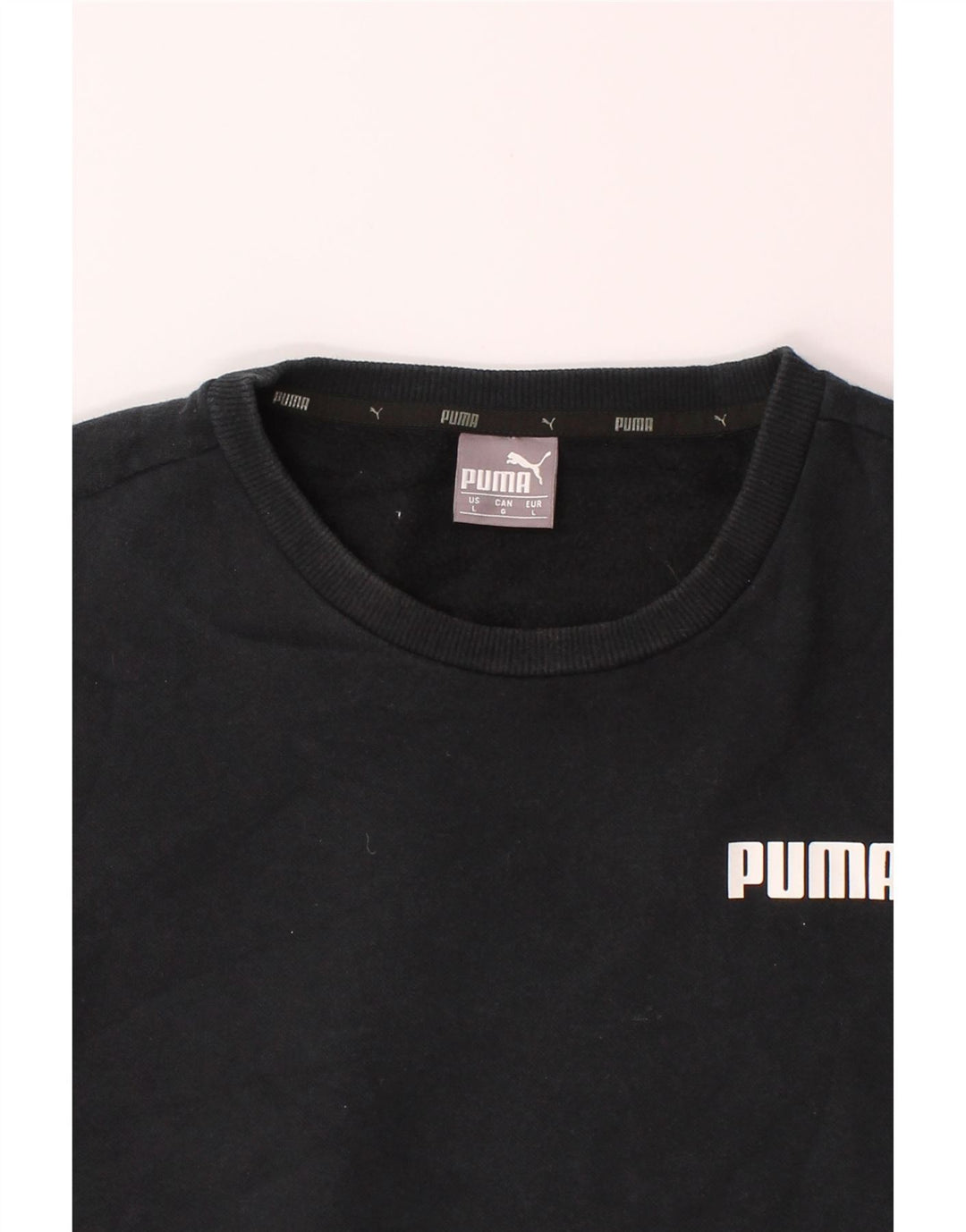 PUMA Mens Sweatshirt Jumper Large Black Vintage Puma and Second-Hand Puma from Messina Hembry 