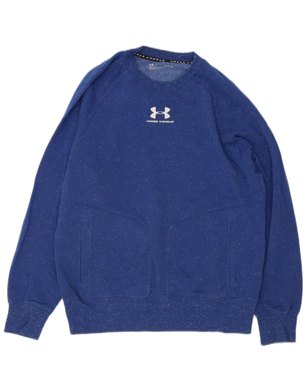 Under Armour Herre Sweatshirt Jumper Medium Blå Flecked Bomuld