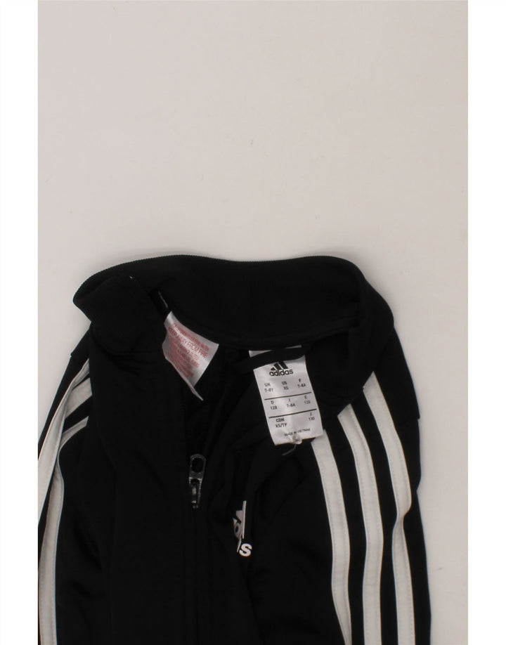 ADIDAS Boys Tracksuit Top Jacket 7-8 Years Black Polyester Vintage Adidas and Second-Hand Adidas from Messina Hembry 