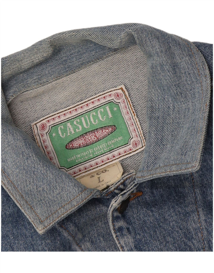 Casucci Herre denimjakke UK 40 Stor Blå Bomuld