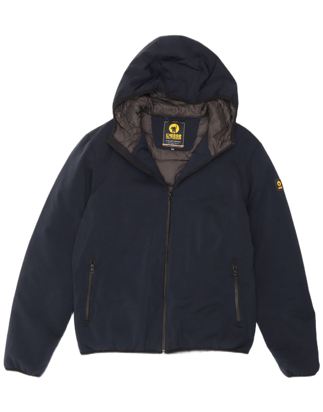 Ciesse Piumini Herre hættepolstret jakke UK 44 2XL Navy Blue Polyester