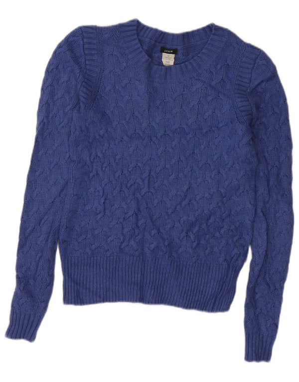 J. Crew Dame sweater med rund hals DK 6 XS blå viskose