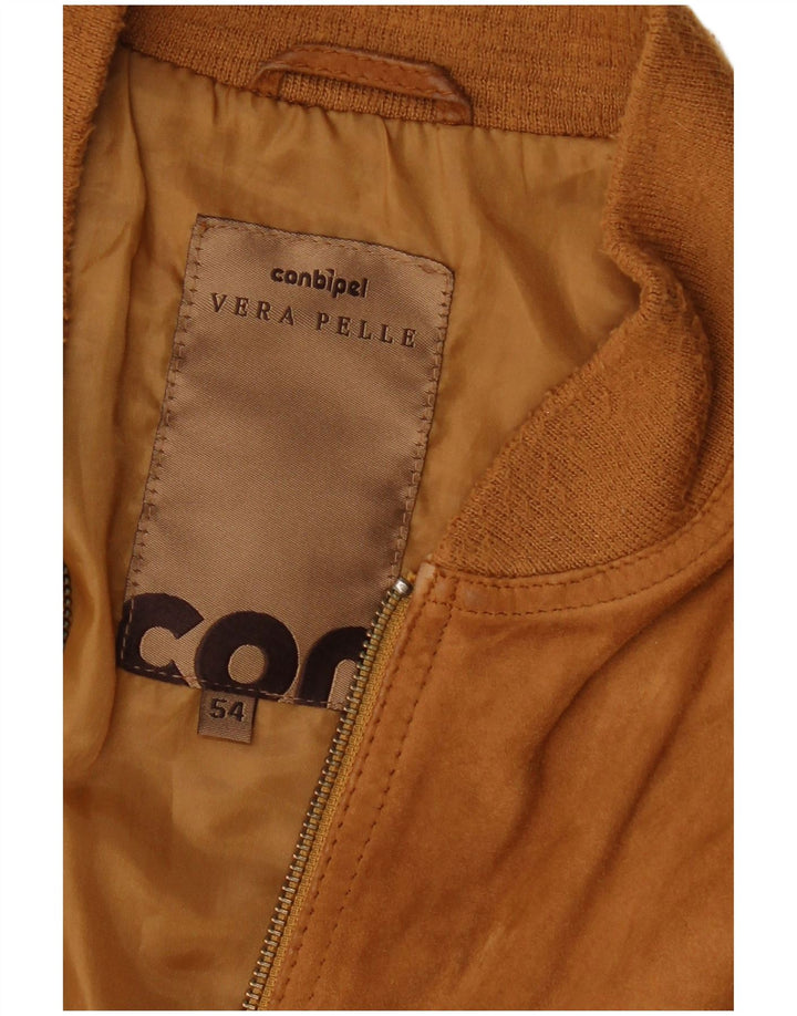 Conbipel Herre Ruskind Bomber Jacket IT 54 XL Brunt Læder