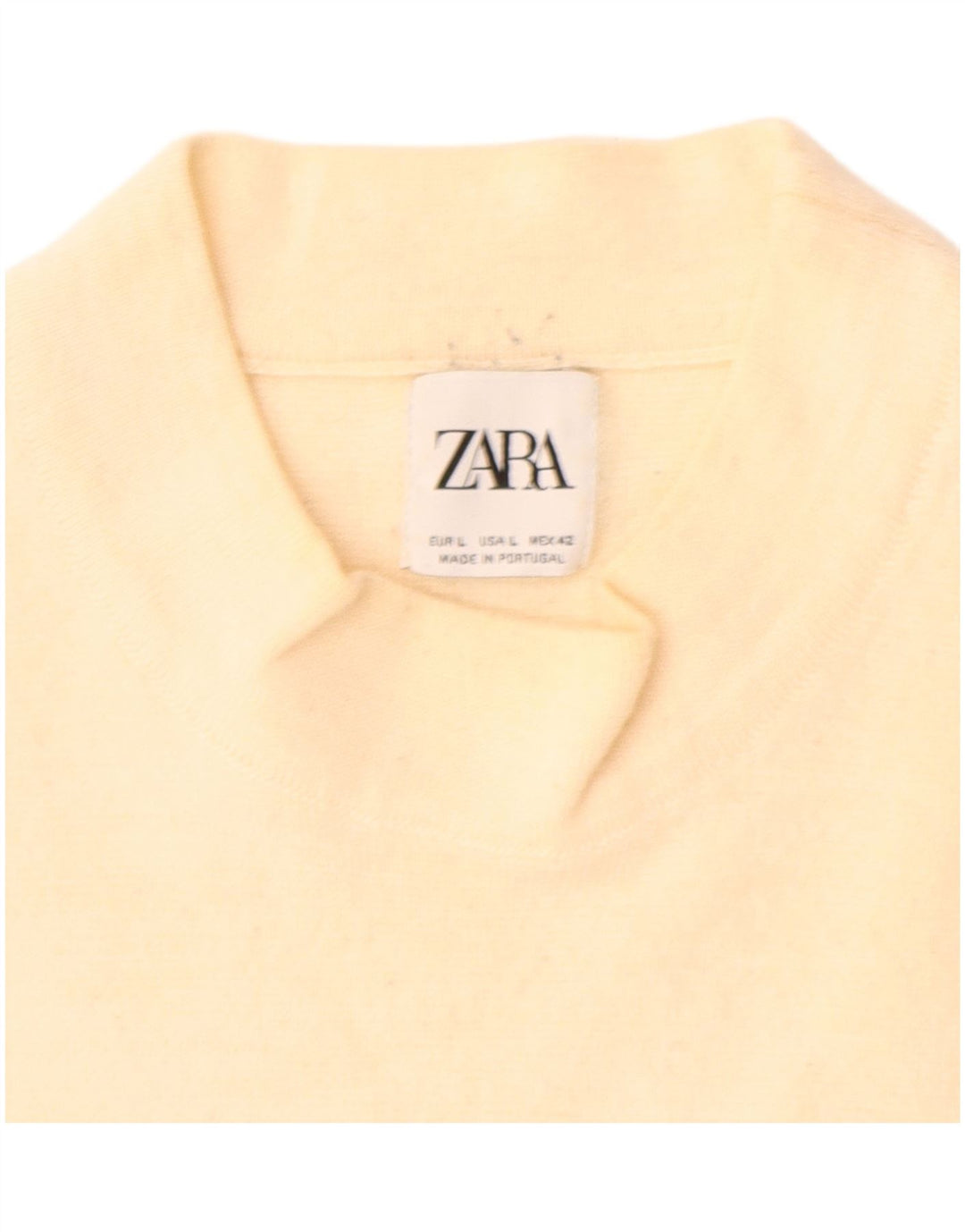 Zara Herre Crew Neck Jumper Sweater Stor Beige Akryl