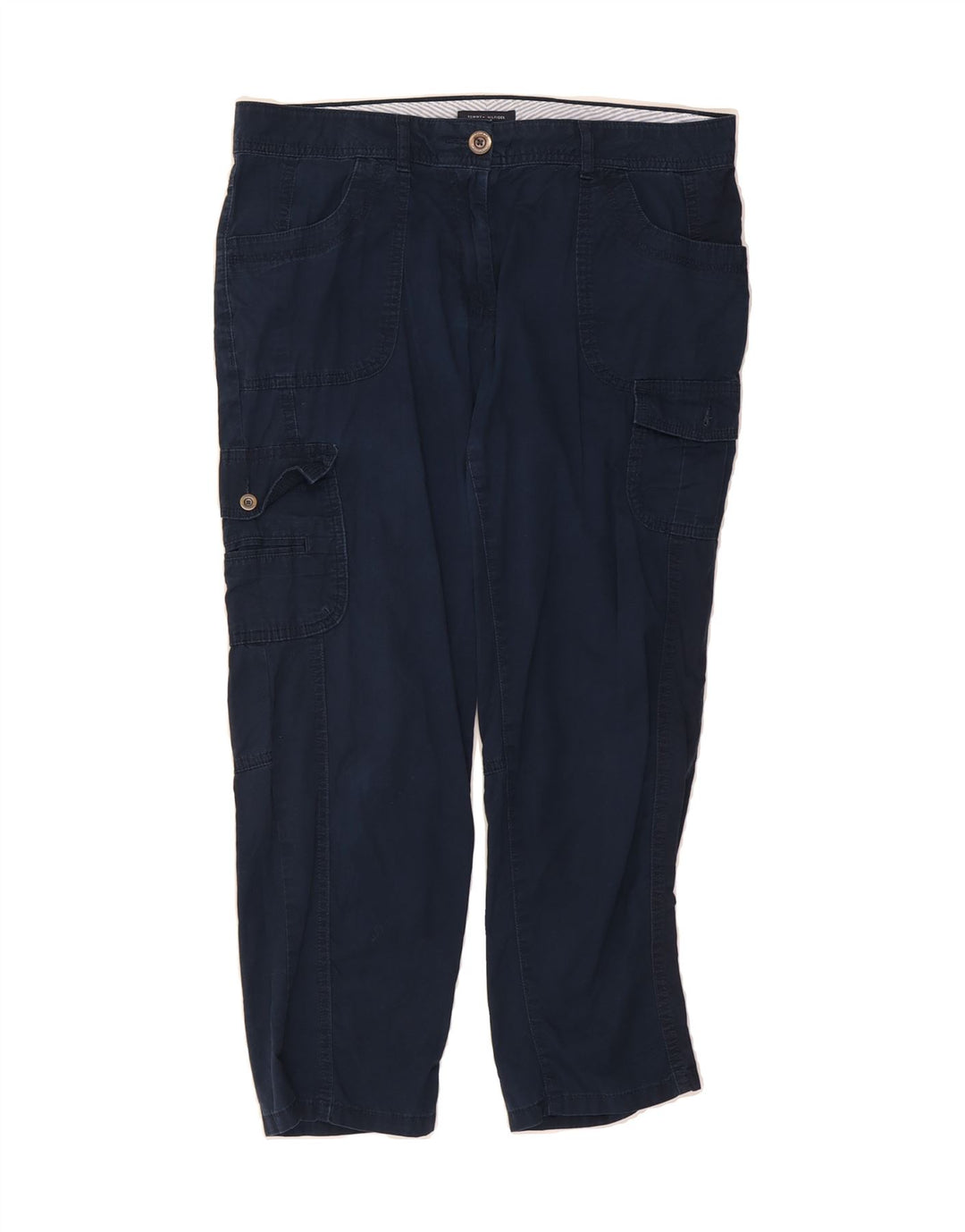 TOMMY HILFIGER Womens Cargo Trousers US 12 Large W34 L26 Navy Blue Vintage Tommy Hilfiger and Second-Hand Tommy Hilfiger from Messina Hembry 