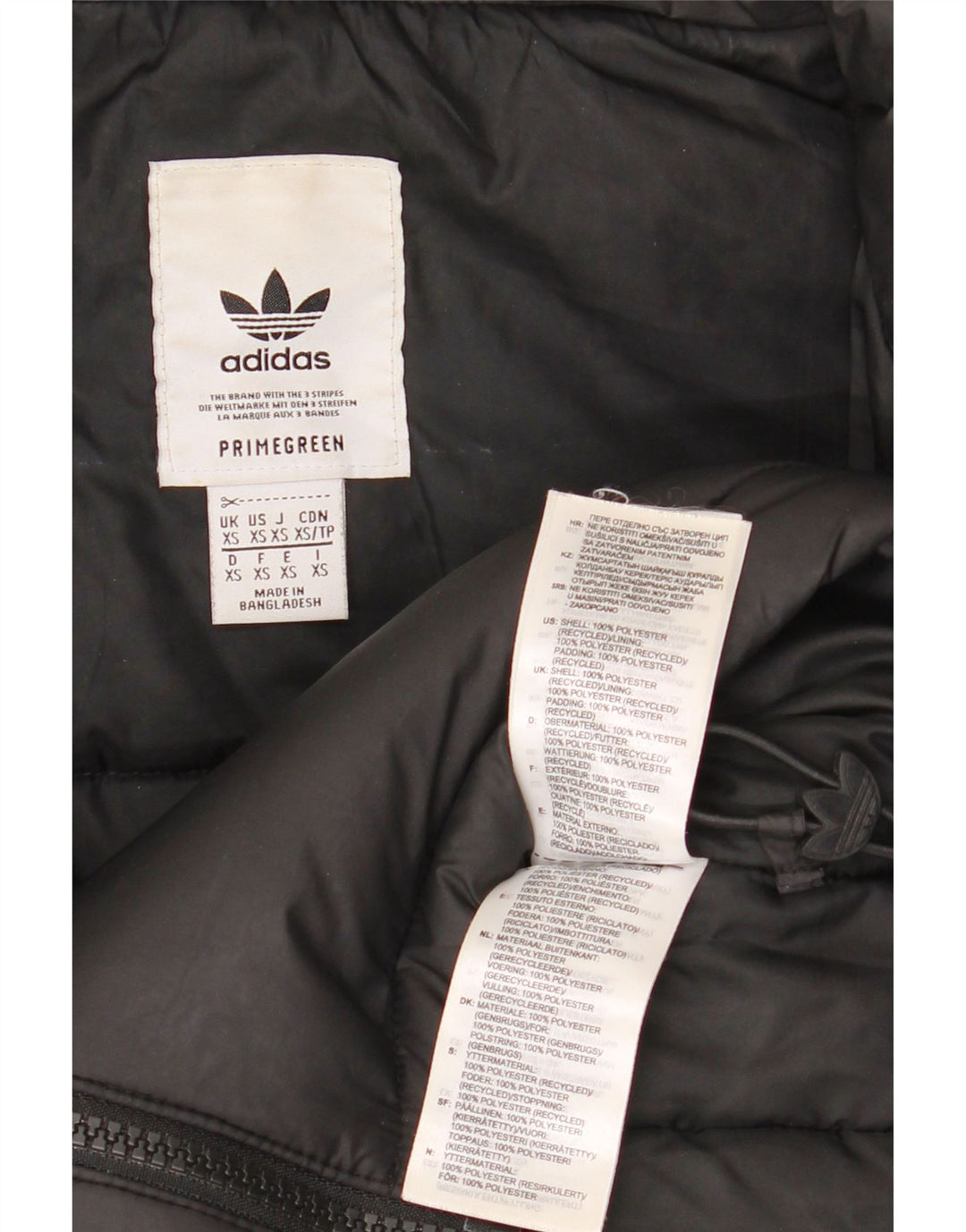 Adidas Herre Loose Fit Polstret Jakke UK 34 XS Sort Polyester