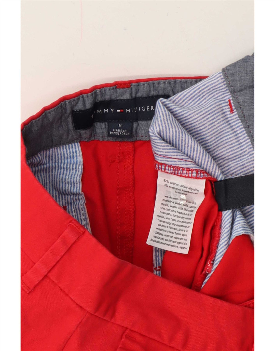 Tommy Hilfiger Chino Shorts til kvinder US 8 Medium W30 Rød Bomuld