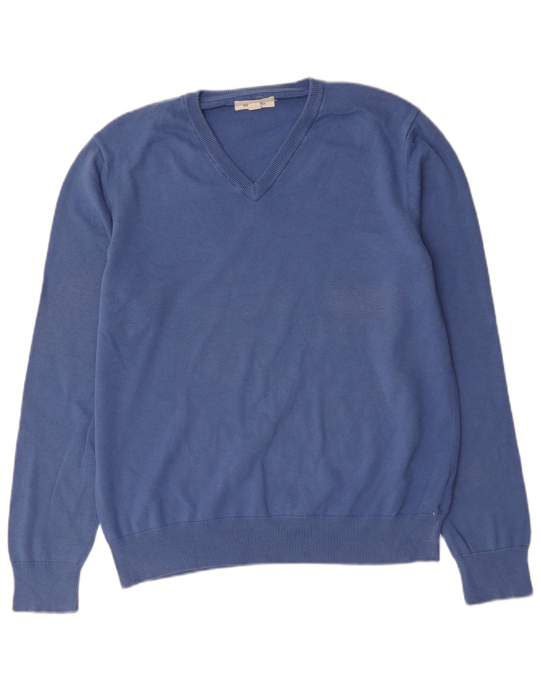 Marks & Spencer Herre V-hals sweater Stor blå bomuld