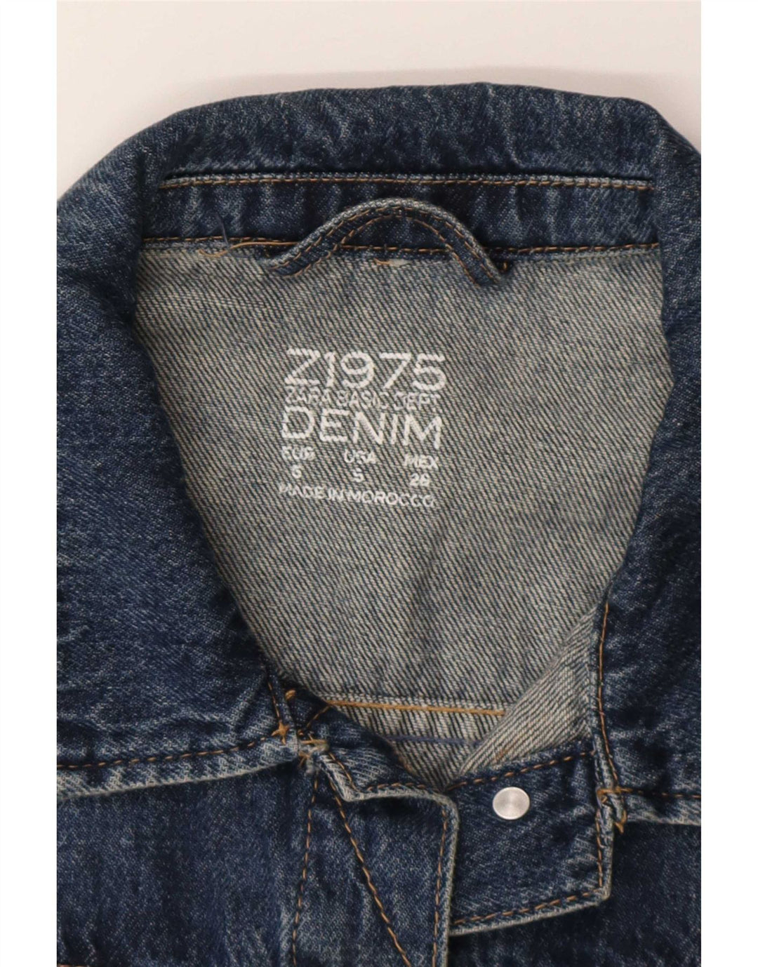 Zara Dame Denim Jacket UK 10 Small Blue Cotton