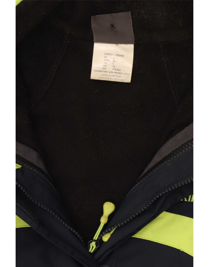 Jack Wolfskin Dame Windbreaker Jacket UK 16 Large Navy Blue Colourblock