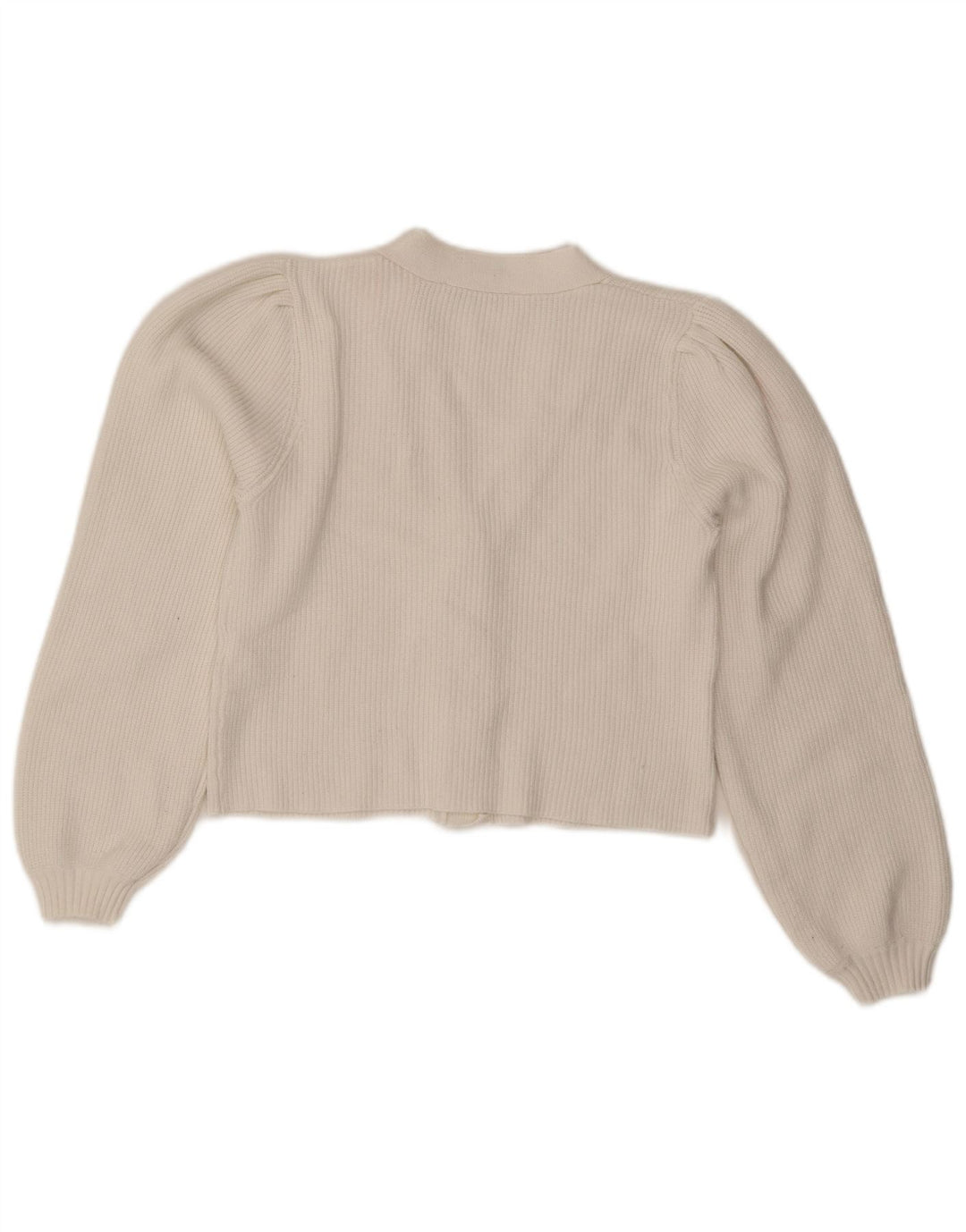 Zara Womens Crop Cardigan Sweater UK 10 Small White Viscose