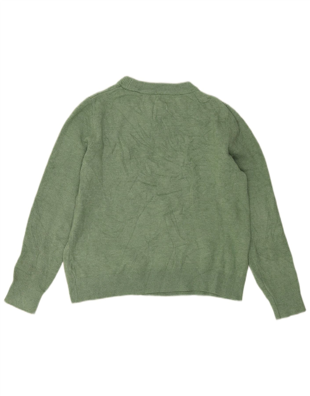 Marks & Spencer Dame sweater med rund hals DK 10 Lille grøn polyester