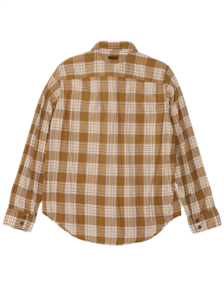MARLBORO CLASSICS Herre Regular Fit Flanelskjorte Medium Beige Ternet bomuld