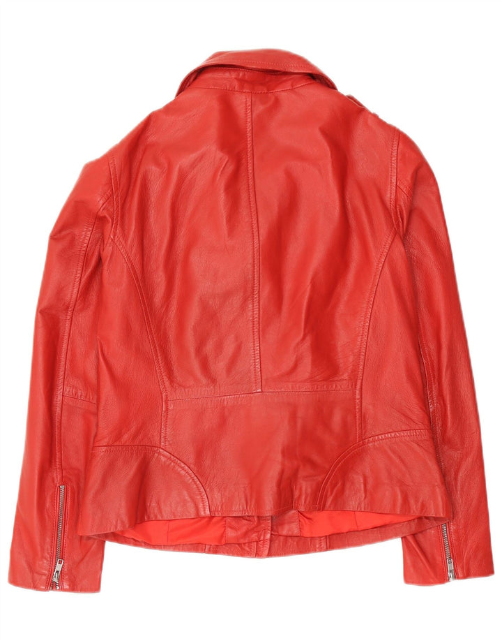 Vintage dame Biker Jacket UK 16 Stort rødt læder