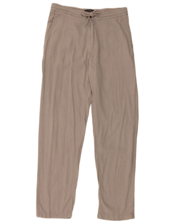 Marks & Spencer Regular Straight Chino-bukser til kvinder W30 L31 Grå hør