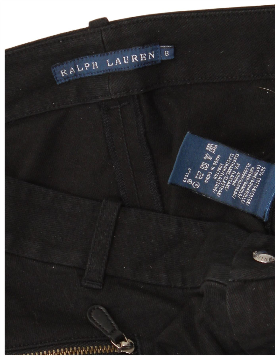 Ralph Lauren Slim ridebukser til kvinder US 8 Medium W30 L28 Sort bomuld