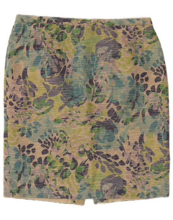Gattinoni kvinders blyantnederdel UK 18 XL W36 flerfarvet blomsterpolyester