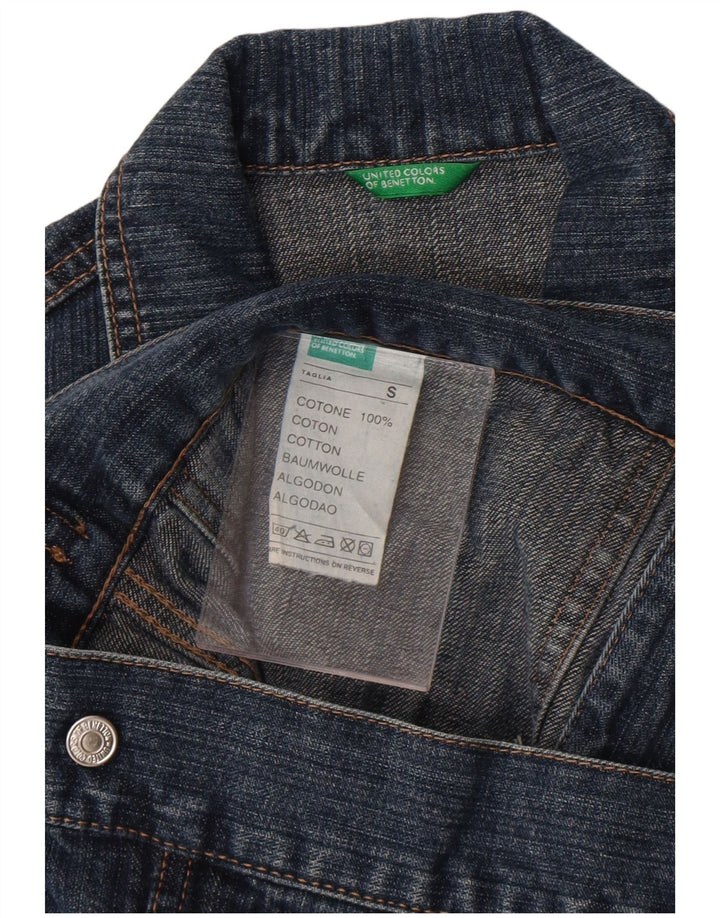Benetton Dame denimjakke UK 10 Lille Blå Bomuld