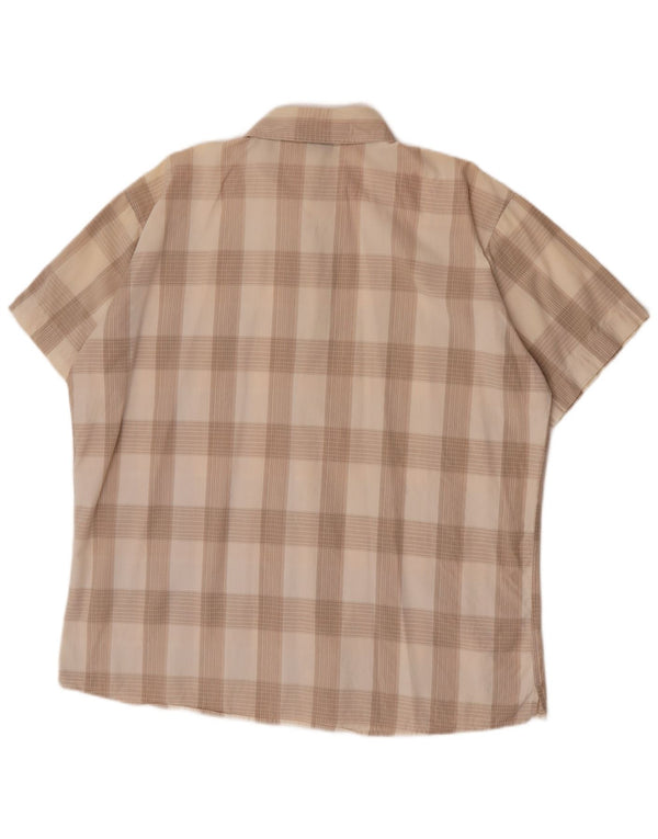 Lee kortærmet herreskjorte 2XL beige ternet bomuld