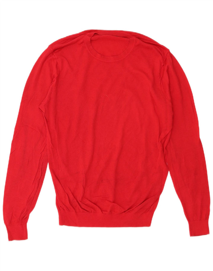 Zara Herre Jumper Sweater med rund hals Stor rød bomuld