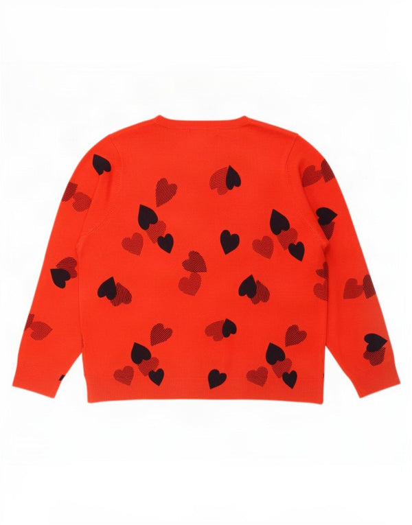 Marks & Spencer sweater med rund hals til kvinder UK 22 3XL Rød Akrylhjerte