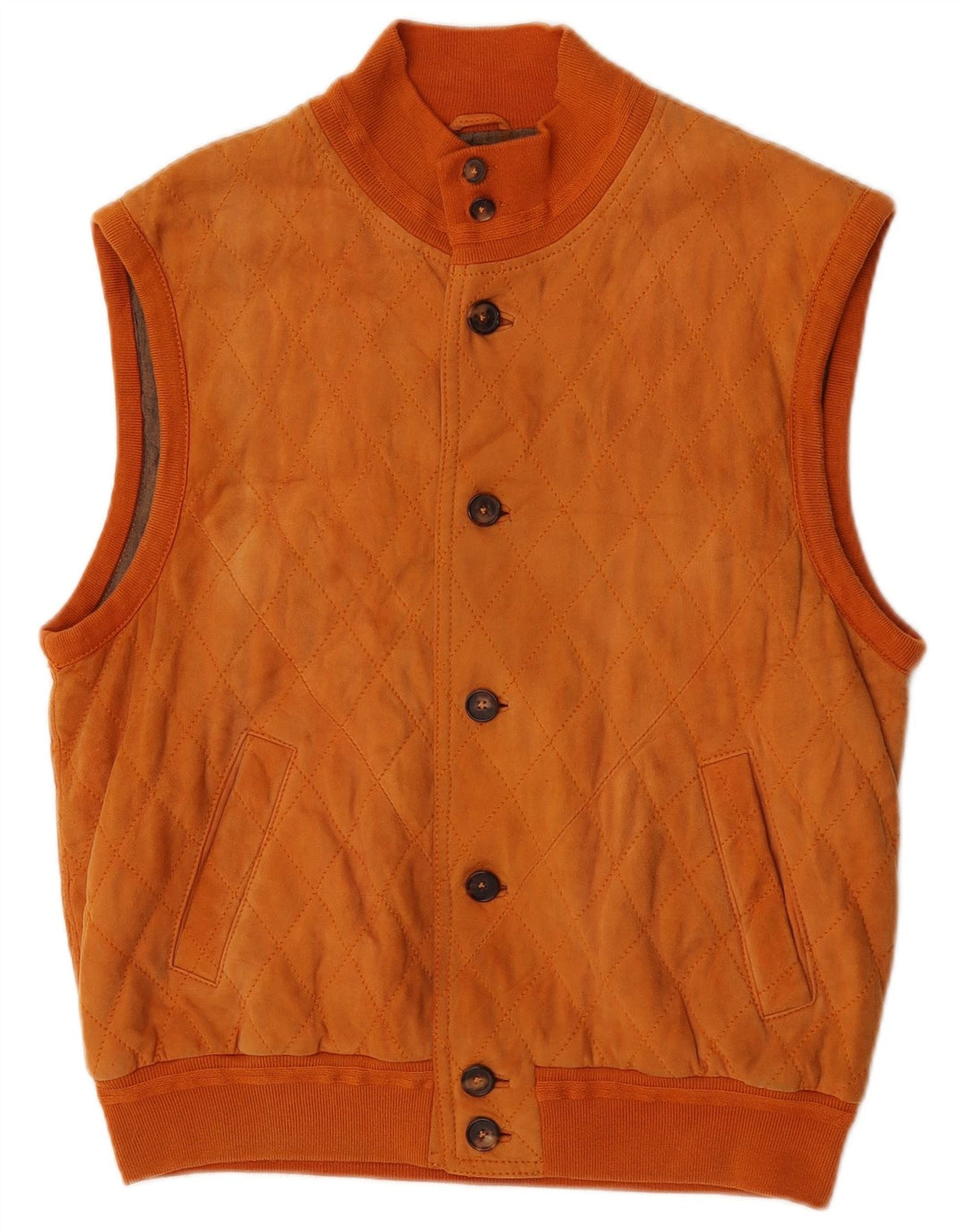 Mila Schon Herre Quiltet Gilet UK 38 Medium Orange