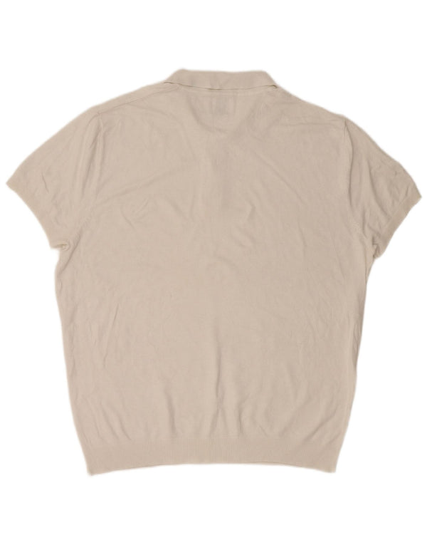 Zara Herre Kortærmet Polo Neck Sweater XL Hvid