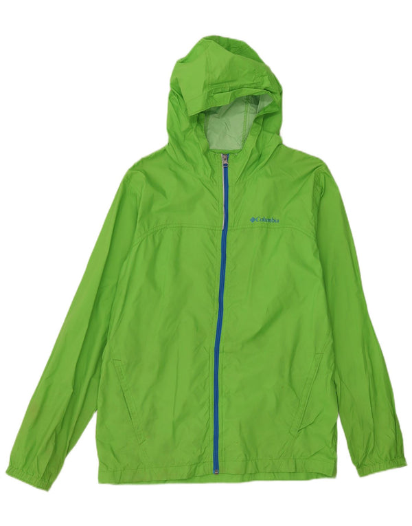 Columbia Boys Hætte regnjakke 15-16 år XL Grøn Nylon